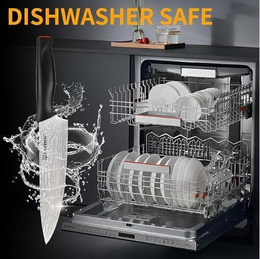 Damascus Pattern High Carbon Steel 15-Piece Kitchen Knife Set-1-ZCA-Home-Tech-Supply