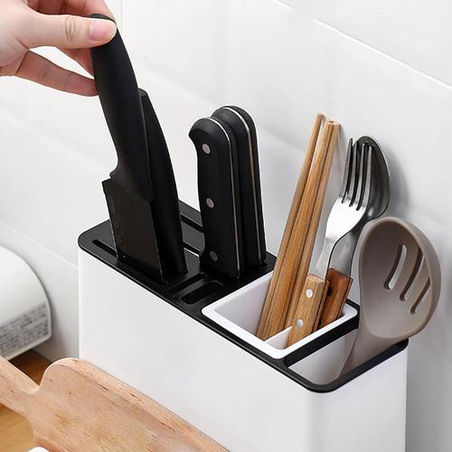 White Kitchen Storage Holder | Tableware Knife Organizer Cabinet Rack