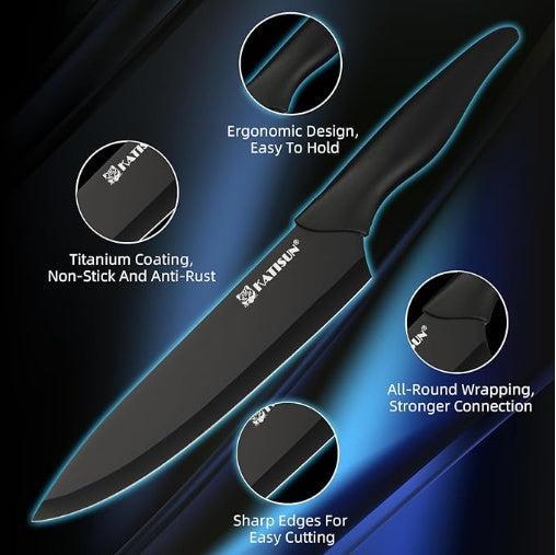 16-Piece German Knife Set with Block & Cutting Board – Sharpener With 6 Steak Knives-1-ZCA-Home-Tech-Supply