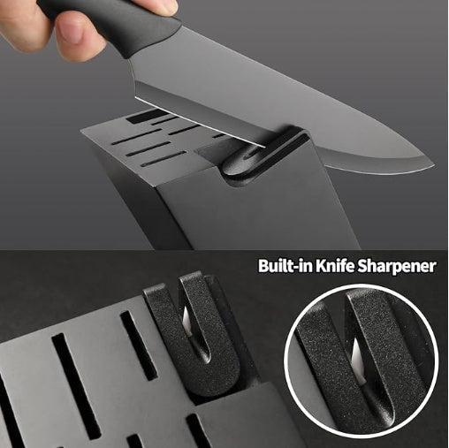 16-Piece German Knife Set with Block & Cutting Board – Sharpener With 6 Steak Knives-1-ZCA-Home-Tech-Supply