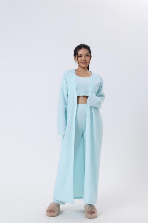 Winter Lounge Set for Women | Soft 3-Piece Pajama Matching Outfit