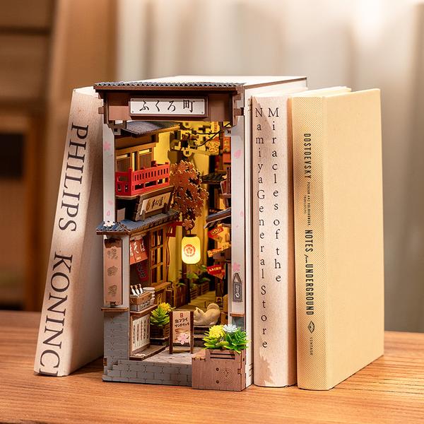 3D Wooden Miniature Dollhouse Puzzle - Sakura Wine Alley With LED Lights-1-ZCA-Home-Tech-Supply