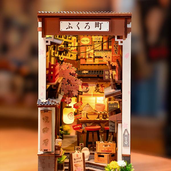 3D Wooden Miniature Dollhouse Puzzle - Sakura Wine Alley With LED Lights-1-ZCA-Home-Tech-Supply