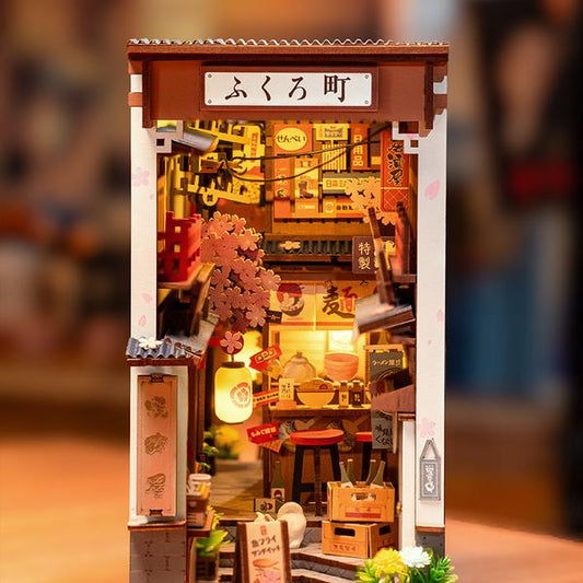 3D Wooden Miniature Dollhouse Puzzle - Sakura Wine Alley With LED Lights-1-ZCA-Home-Tech-Supply