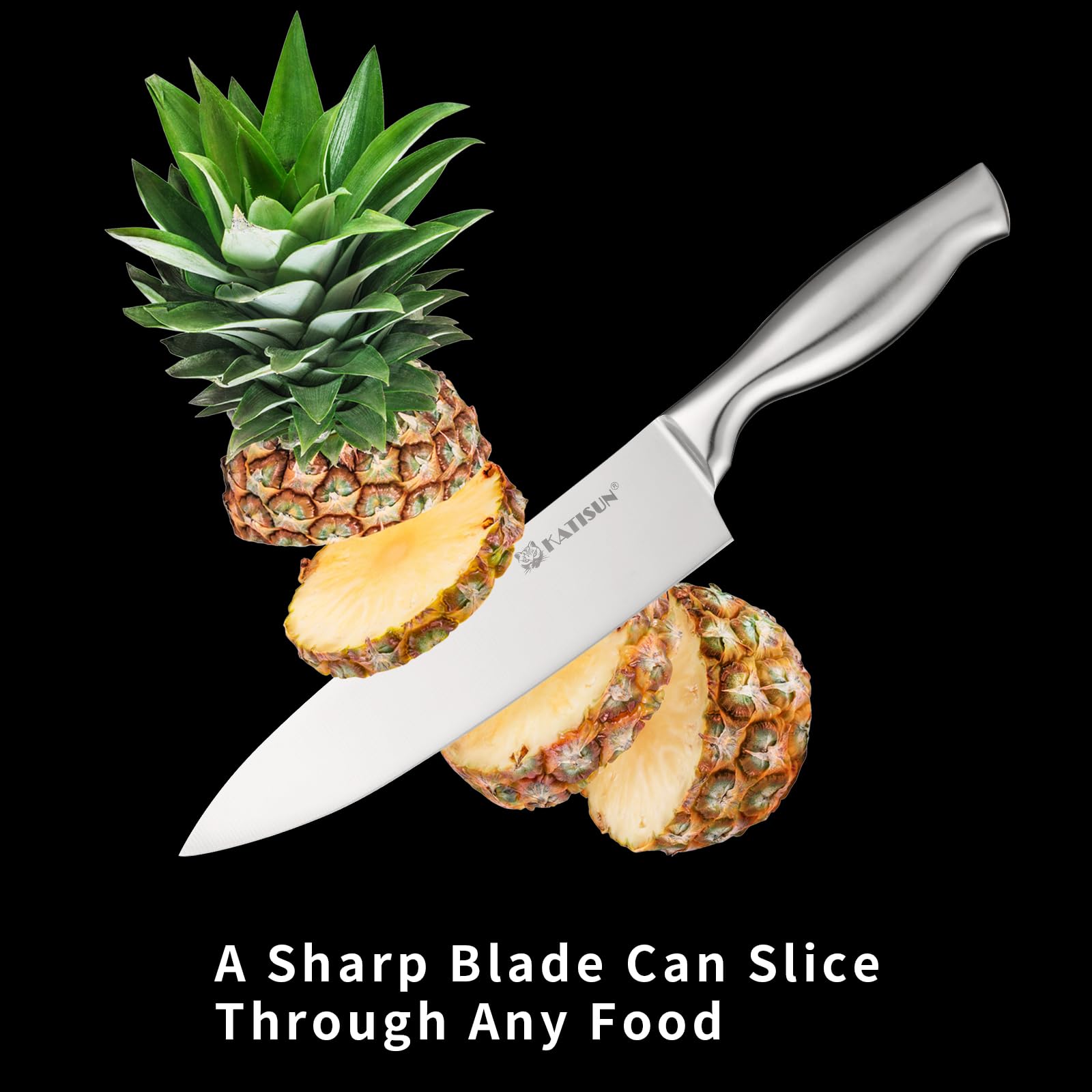 Kitchen Knife Set, 15 Pieces Knife Set With Block, Knives Set For Kitchen, Silver Hollow Ergonomic Handle For Chef Knife Set, Kitchen Shears,Black Knife Block Set, HM2201T-15B