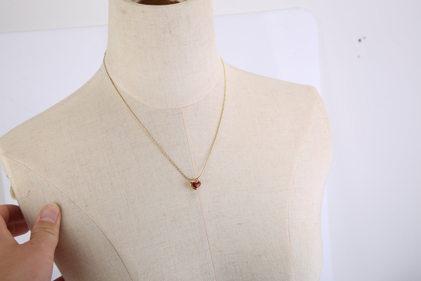 Preserved Red Real Rose With Heart Golden Necklace Eternal Flowers Rose