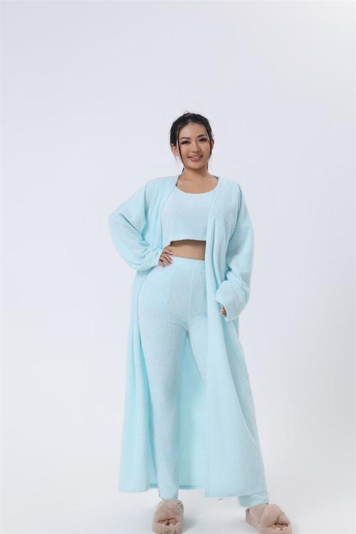 Winter Lounge Set for Women | Soft 3-Piece Pajama Matching Outfit
