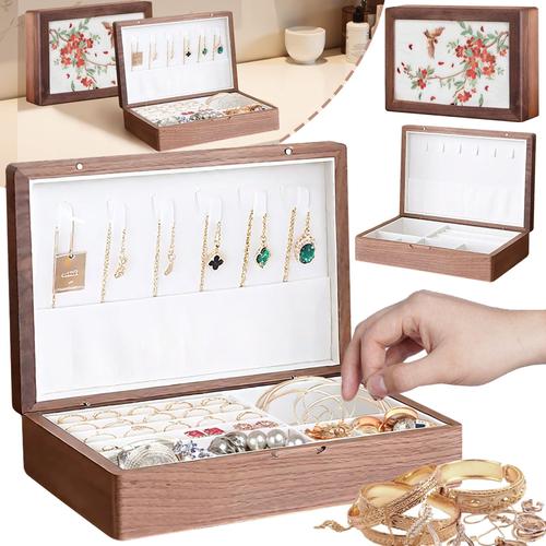 Wooden Jewelry Storage Box | Ladies Necklace Bracelet Watch Organizer